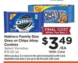Kroger Nabisco Family Size Oreo or Chips Ahoy! Cookies offer