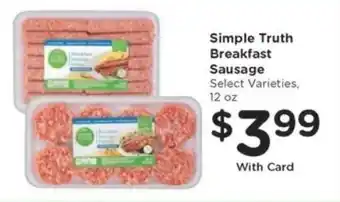 Kroger Simple Truth Breakfast Sausage offer
