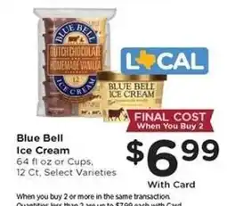 Kroger Blue Bell Ice Cream offer