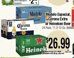 Big Saver Foods Modelo Especial, Corona Extra or Heineken Beer offer