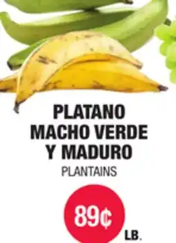Carnicerias Jimenez PLATANO MACHO VERDE Y MADURO offer
