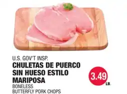 Carnicerias Jimenez U.S. GOV'T INSP. CHULETAS DE PUERCO SIN HUESO ESTILO MARIPOSA offer