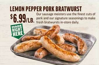 Central Market Lemon Pepper Pork Bratwurst offer