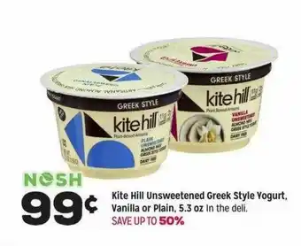 Grocery Outlet Kite Hill Unsweetened Greek Style Yogurt Vanilla Or Plain offer
