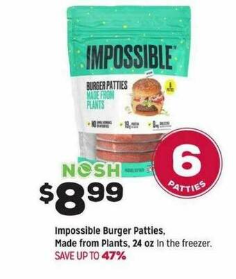 Grocery Outlet Impossible Burger Patties, Made From Plants, 24 Oz. offer