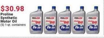 Pep Boys Proline Synthetic Motor Oil offer
