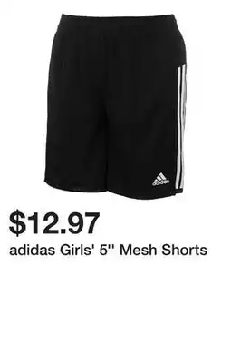 Dick's Sporting Goods adidas Girls' 5'' Mesh Shorts offer