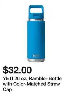 Dick's Sporting Goods YETI 26 oz. Rambler Bottle with Color-Matched Straw Cap offer