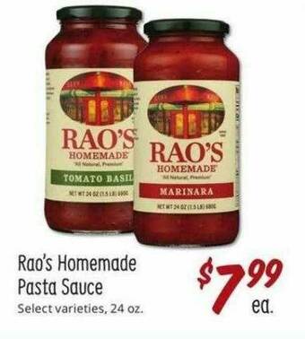 Sprouts Farmers Market Rao's Homemade Pasta Sauce offer