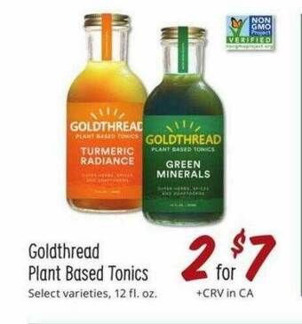 Sprouts Farmers Market Goldthread Plant Based Tonics offer