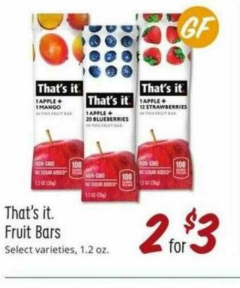 Sprouts Farmers Market That's It. Fruit Bars offer