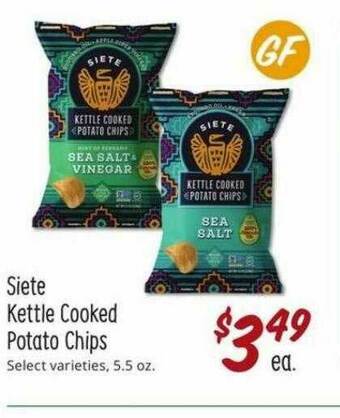 Sprouts Farmers Market Siete Kettle Cooked Potato Chips offer
