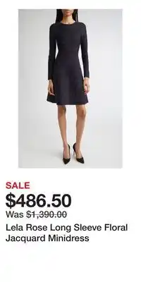 Nordstrom Lela Rose Long Sleeve Floral Jacquard Minidress offer
