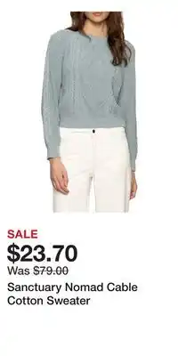Nordstrom Sanctuary Nomad Cable Cotton Sweater offer