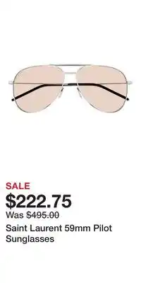 Nordstrom Saint Laurent 59mm Pilot Sunglasses offer