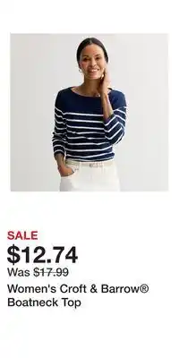 Kohl's Women's Croft & Barrow Boatneck Top offer
