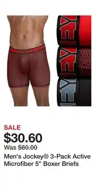 Kohl's Men's Jockey 3-Pack Active Microfiber 5 Boxer Briefs offer