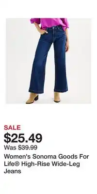 Kohl's Women's Sonoma Goods For Life High-Rise Wide-Leg Jeans offer