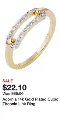 Kohl's Adornia 14k Gold Plated Cubic Zirconia Link Ring offer