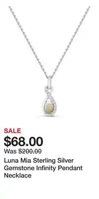 Kohl's Luna Mia Sterling Silver Gemstone Infinity Pendant Necklace offer