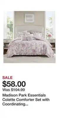 Kohl's Madison Park Essentials Colette Comforter Set with Coordinating Throw Pillows offer
