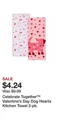 Kohl's Celebrate Together Valentine's Day Dog Hearts Kitchen Towel 2-pk offer