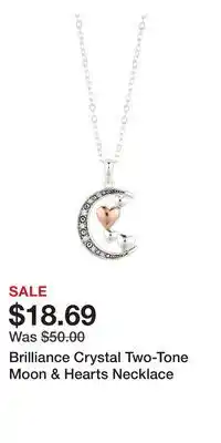 Kohl's Brilliance Crystal Two-Tone Moon & Hearts Necklace offer