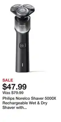 Kohl's Philips Norelco Shaver 5000X Rechargeable Wet & Dry Shaver with Precision Trimmer offer