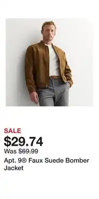 Kohl's Apt. 9 Faux Suede Bomber Jacket offer