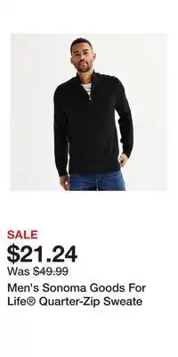 Kohl's Men's Sonoma Goods For Life Quarter-Zip Sweate offer