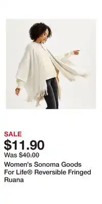 Kohl's Women's Sonoma Goods For Life Reversible Fringed Ruana offer