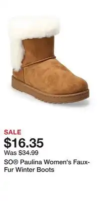 Kohl's SO Paulina Women's Faux-Fur Winter Boots offer
