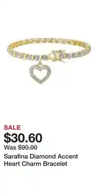 Kohl's Sarafina Diamond Accent Heart Charm Bracelet offer