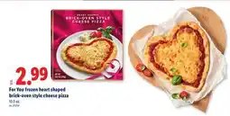 Lidl For You frozen heart shaped brick-oven style cheese pizza offer