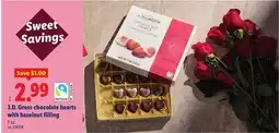 Lidl J. D. Gross chocolate hearts with hazelnut filling offer