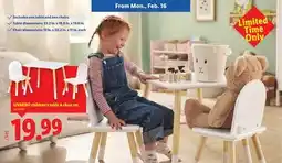 Lidl LIVARNO children's table & chair set offer