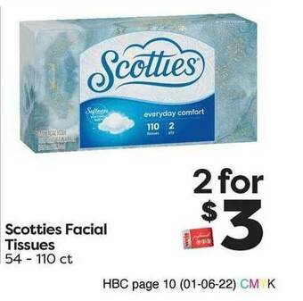 Weis Markets Scotties Facial Tissues offer
