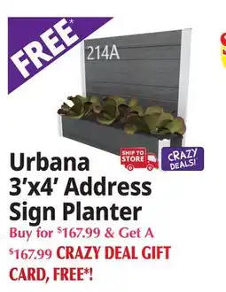 Ocean State Job Lot Urbana 3'x4' Address Sign Planter offer