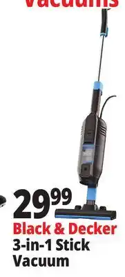 Ocean State Job Lot Black + Decker 3 in 1 Corded Stick Vacuum offer