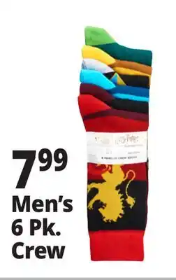 Ocean State Job Lot Novelty Crew Socks 6 pk offer