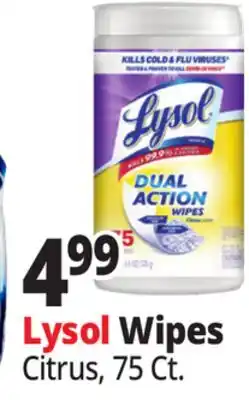 Ocean State Job Lot Lysol Wipes Citrus, 75 Ct offer