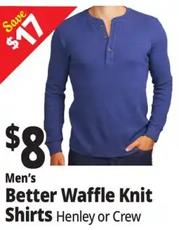 Ocean State Job Lot Men's Better Waffle Knit Shirts offer