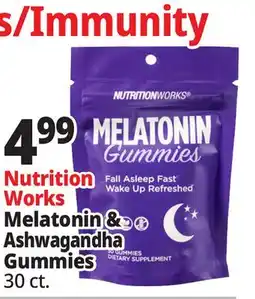 Ocean State Job Lot Nutrition Works Melatonin & Ashwagandha Gummies offer
