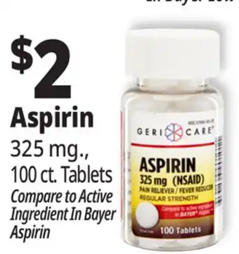Ocean State Job Lot Aspirin offer
