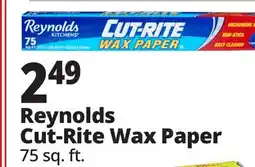 Ocean State Job Lot Reynolds Kitchens Cut-Rite Wax Paper 75 sq ft offer