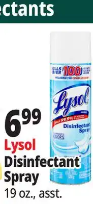 Ocean State Job Lot Lysol Crisp Linen Disinfectant Spray 19 oz offer