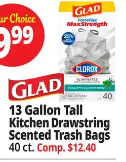 Ocean State Job Lot 13 Gallon Tall Kitchen Drawstring Scented Trash Bags offer