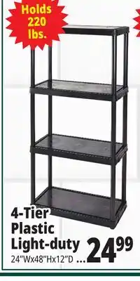 Ocean State Job Lot Maxit 4-Tier Plastic Shelving Unit 48 offer