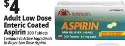 Ocean State Job Lot Health Star 81 mg Adult Low Dose Aspirin Pain Reliever 300 Tablets offer