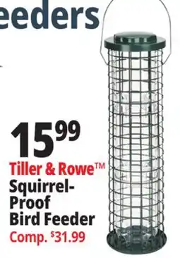 Ocean State Job Lot Tiller & Rowe Squirrel Proof Bird Feeder offer